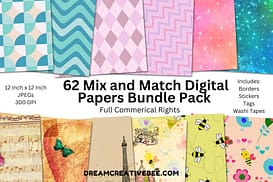 62 Mix and Matxh Digital Papers Pack