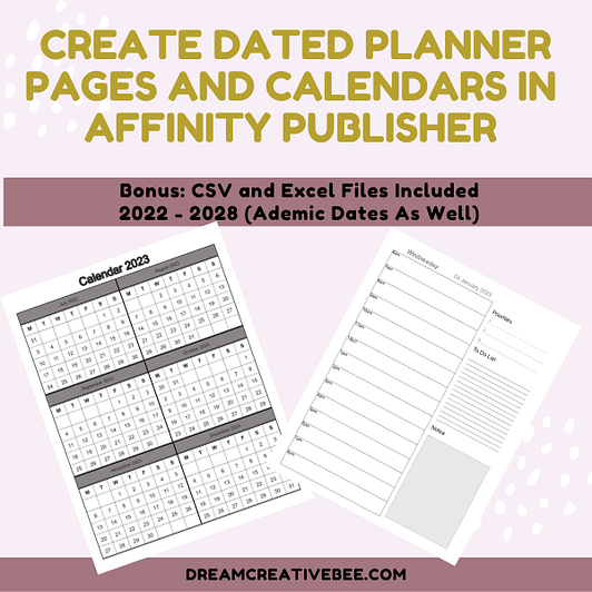 Create Dated Planner Pages and Calendars in Affinity Publisher
