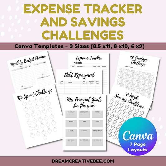 Expense Tracker Templates for Canva