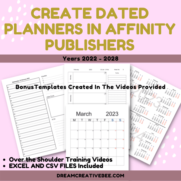 How To Create Dated Planners In Affinity Publisher